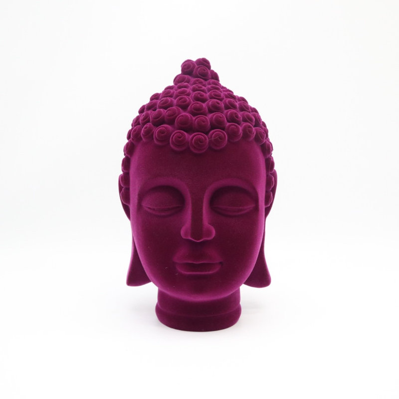 Sculpture de bouddha Flock Design, Rouge rose