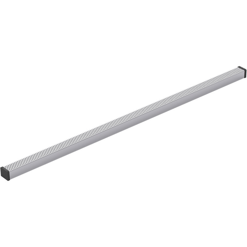 Linear Grid Shower Drain, Bright Silver