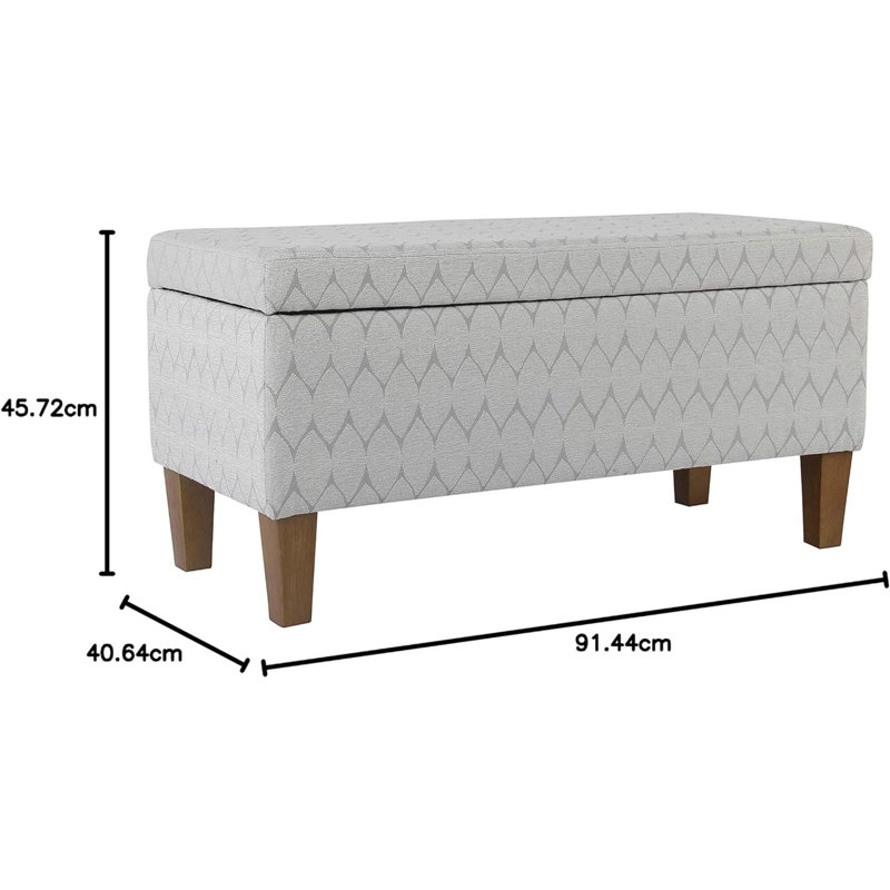 Genoveva Upholstered Storage Bench, Gray Abstract, Brown