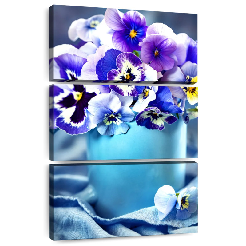 Harnek Pansies In A Vase, H 38 po x l 24 po