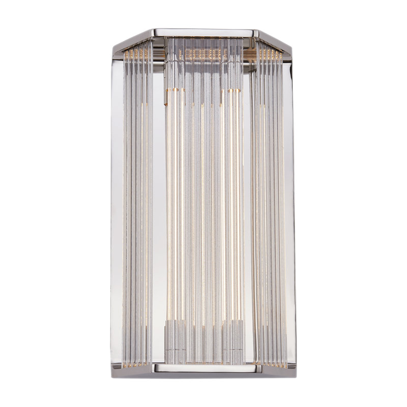 Sabre 2 - Light Dimmable LED Bath Bar, Polished Nickel/Ribbed Glass