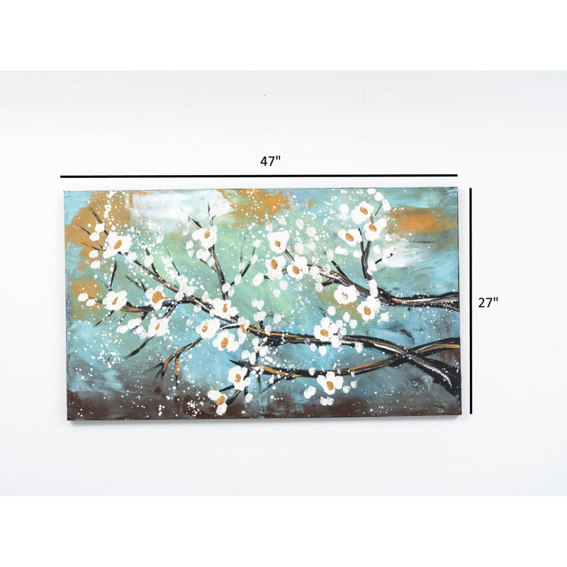 Hand-painted Lime Wall Canvas, 47" X 27", Add Sparkle To Spring Beauty For Your Walls