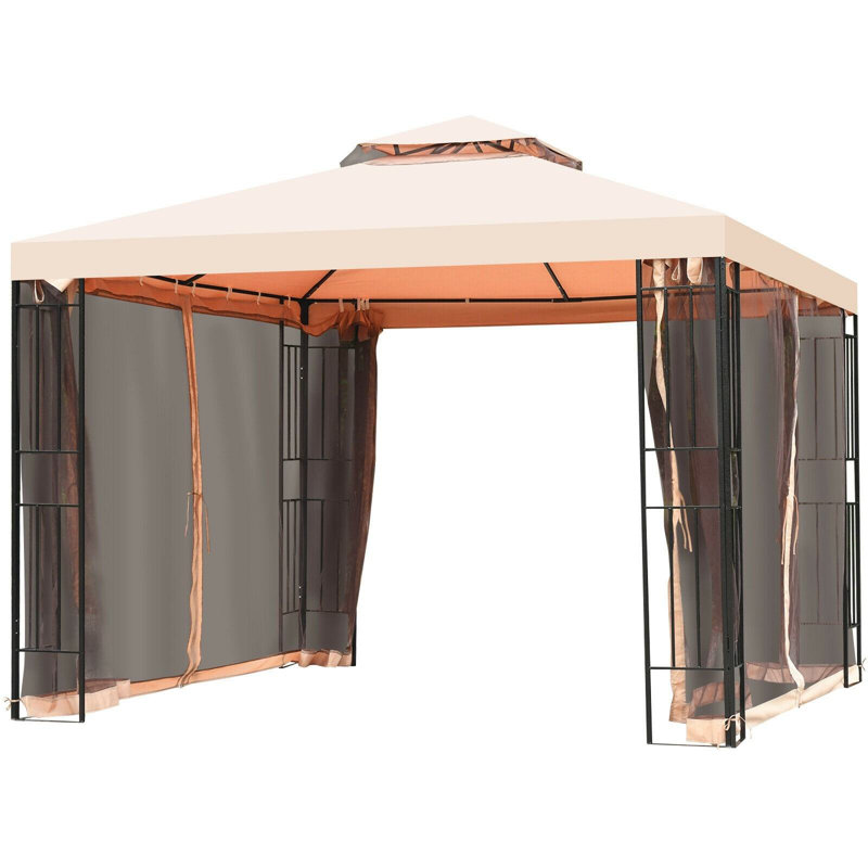 Gazebo de patio en acier de 10 pieds de largeur x 10 pieds de profondeur