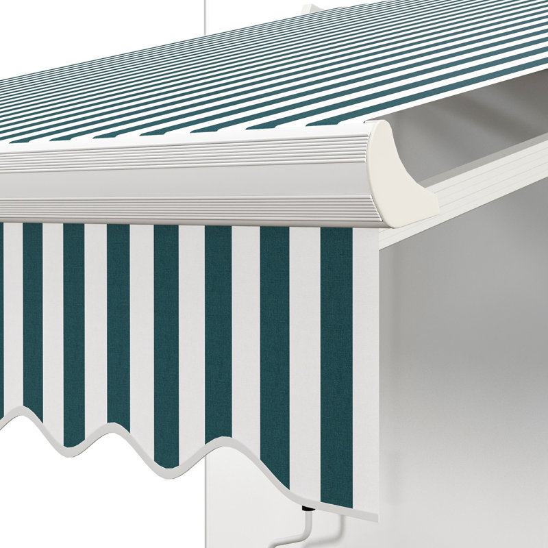 Auvent de patio rétractable, Noir, Couleur unie, L 98,4 po x P 78,7 po