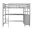Lit mezzanine simple gris avec tablettes et bureau: tiroirs en bois Space Room Solution: Maximisez votre espace de vie-445754532