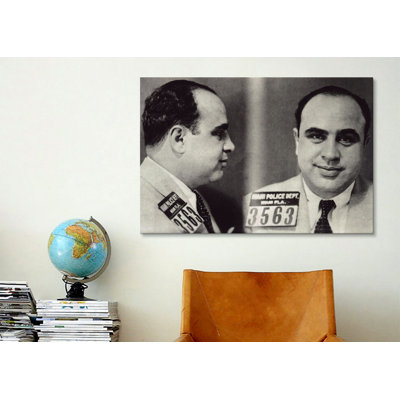 Mugshot Alphonse Gabriel Al Capone Chicago Gangster Outlaw Painting Print on Canvas