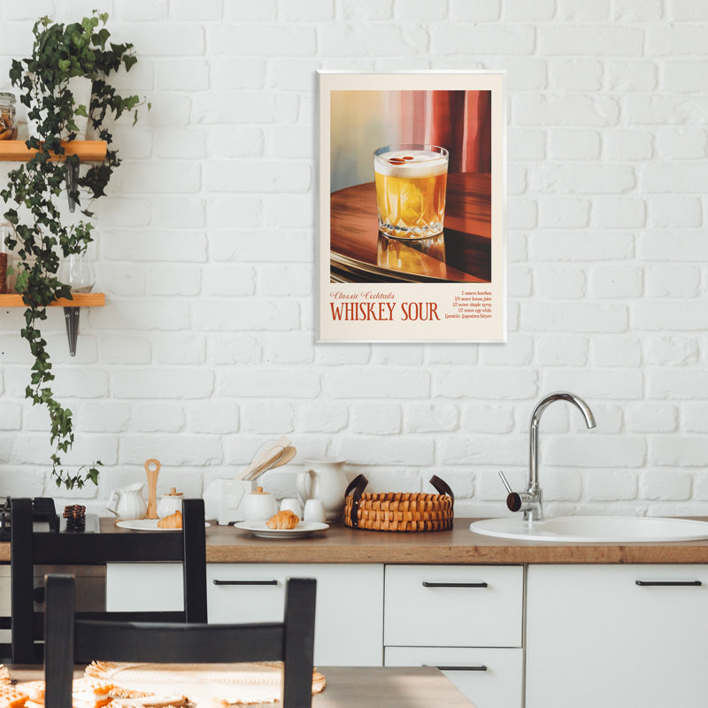 Plaque murale Whiskey Sour sur table, design par Andreas Magnusson, 19" H x 13" W