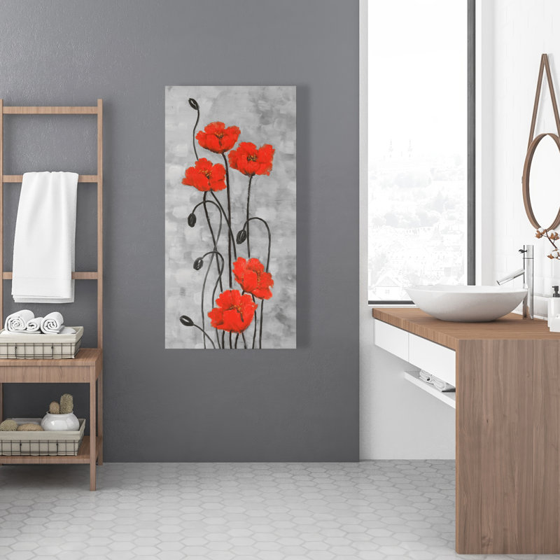Fleurs à longues tiges - Toile florale romantique pour la décoration intérieure