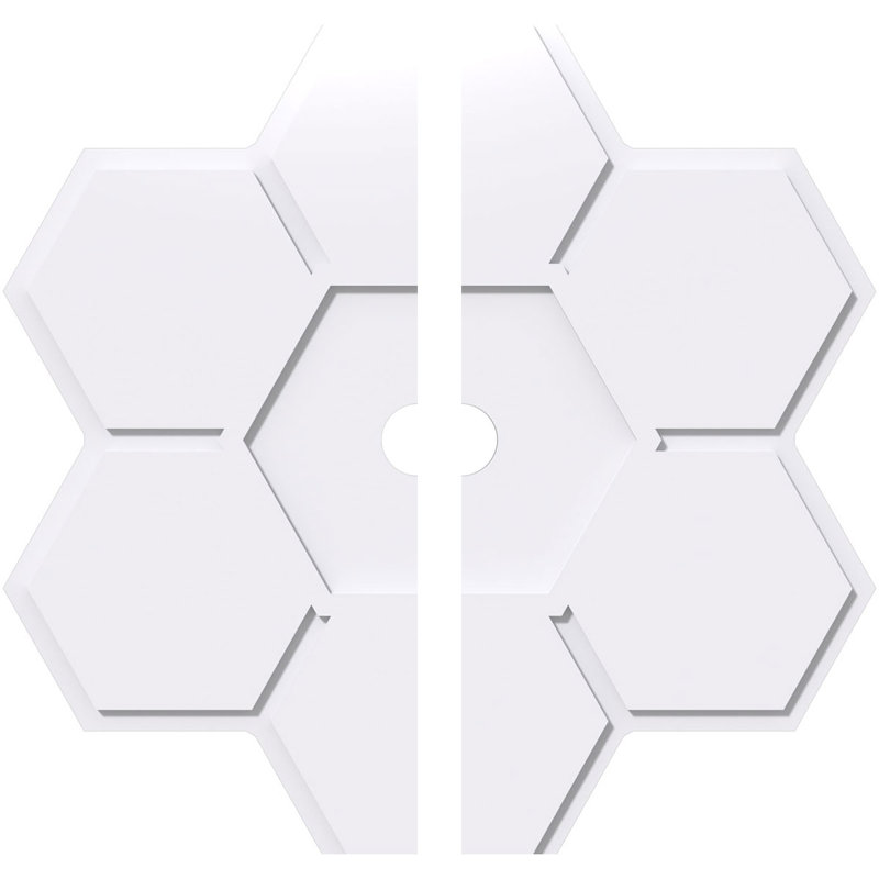 Médaillon de plafond contemporain en PVC de qualité architecturale 36 po x P 3 po x P 12 1/2 po x P 1 po