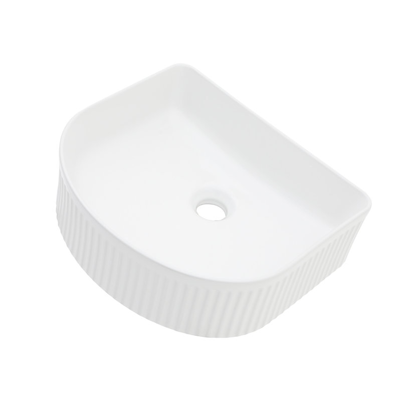 15.69"X13.69" White Ceramic Vessel Bathroom Sink