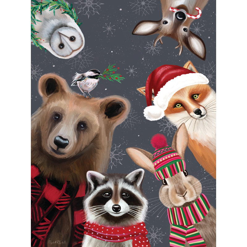 Animaux de Noël par Elizabeth Tyndall, H 48 po x l 36 po