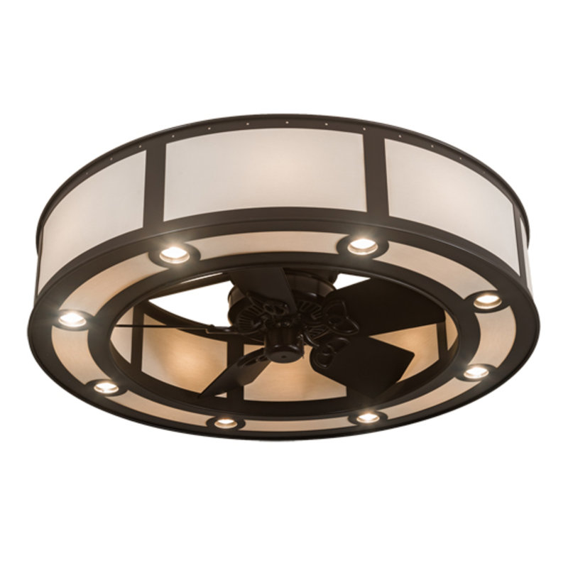 Smythe Craftsman Downrod Flush Mount Ceiling Fan