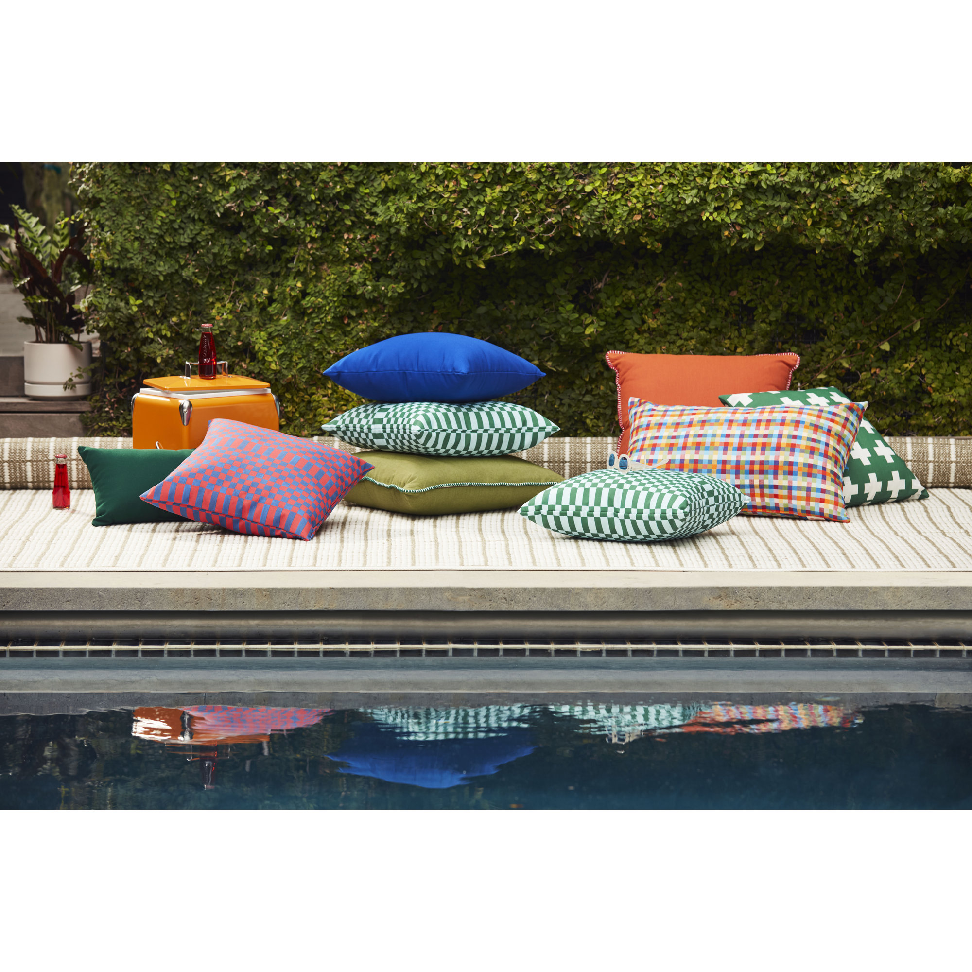 Delijah Sunbrella® Indoor/Outdoor Throw Pillow, 20" x 20", Seascape Canyon