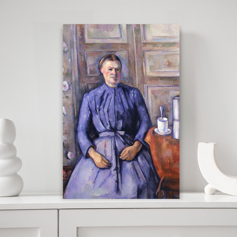 Femme à la cafetière, vers 1890-1895, estampe d'art mural abstraite contemporaine (portrait)., H 18 po x l 12 po