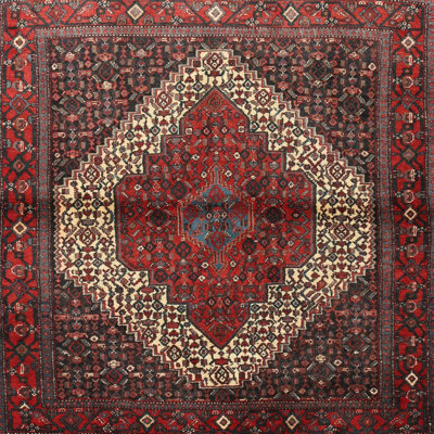 Tapis traditionnel rouge / crème