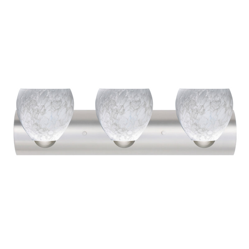 Éclairage pour meuble-lavabo 3 lumières Danilo, Nickel satiné, Carrera, Incandescent