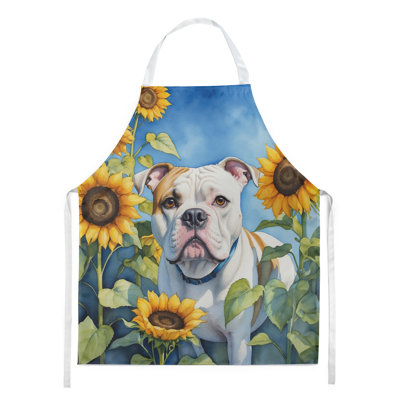 Tablier bouledogue américain en tournesols