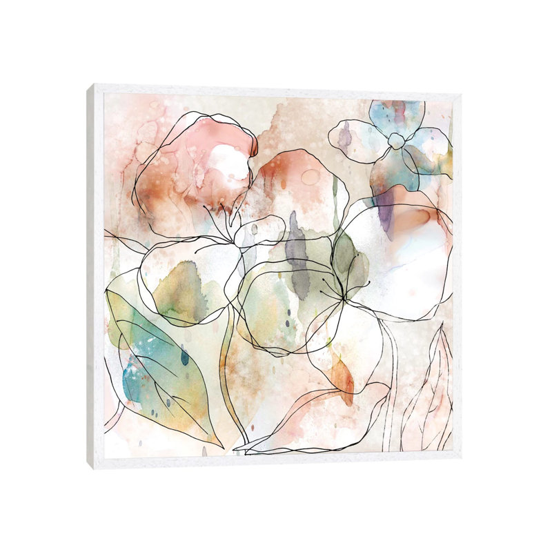 Floral Flow I by Carol Robinson - Painting on Canvas, 93.98 cm H x 93.98 cm W, White Framed Canvas