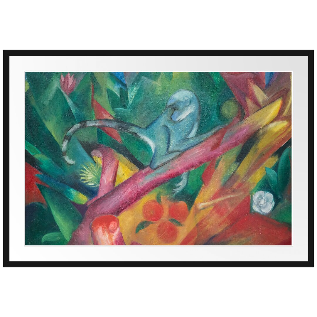 Gerahmtes Poster Der kleine Affe von Franz Marc