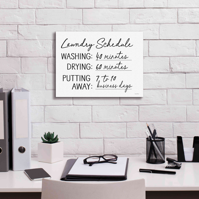 Harmina " Laundry Schedule " by Lettered & Lined, 12" H x 16" W x 0.75" D