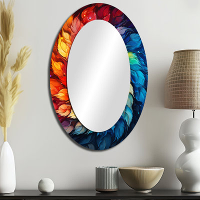 Colorfulfloral Fractal Spiral III - Miroir mural moderne coloré