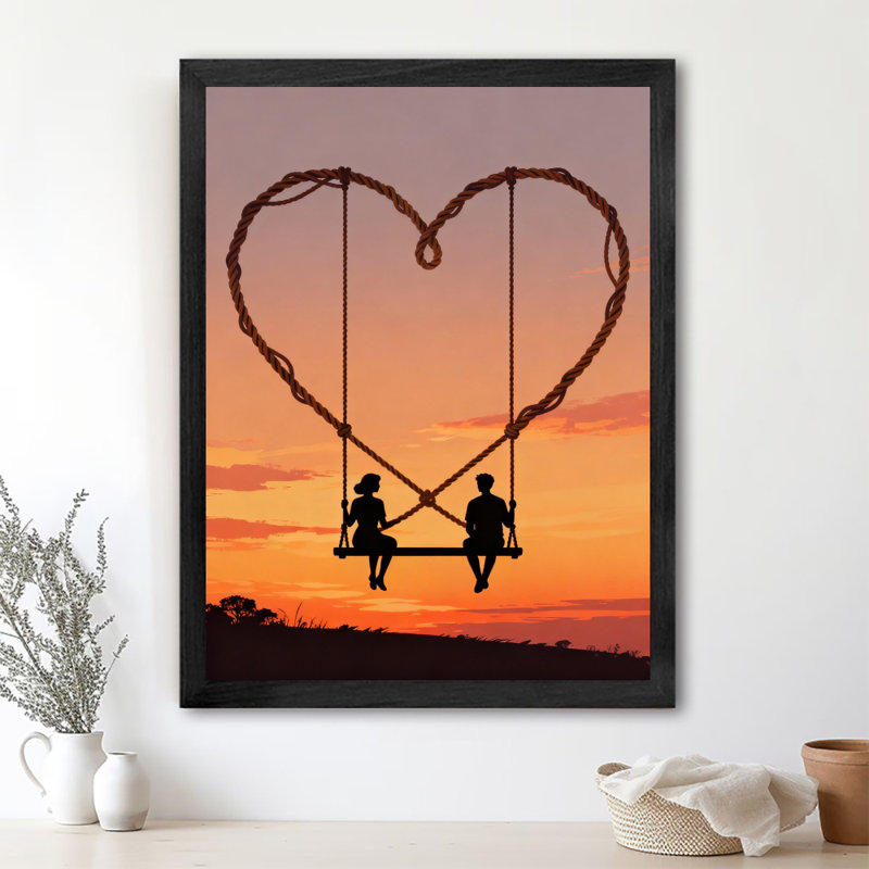 «Black Love Vintage Love Double Swing Wall Art», impressions de style rétro, 11" H x 9" W