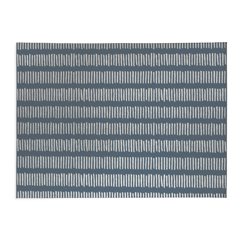 Fencing Rows Kids Play Mat, Blue, Rectangle 5' x 7'