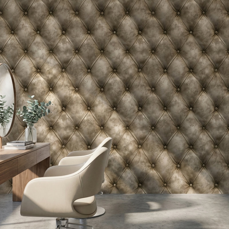 Tufted Wallpaper Upholstery Leather Wall Mural