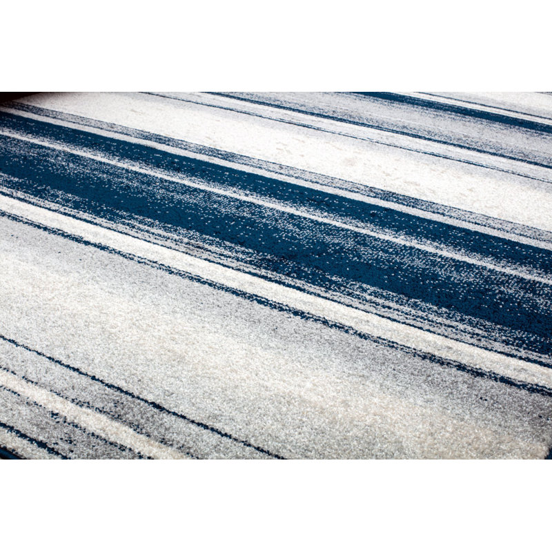 Callum Contemporary Blue Ribbon Area Rug, Rectangle 2'6" x 4'