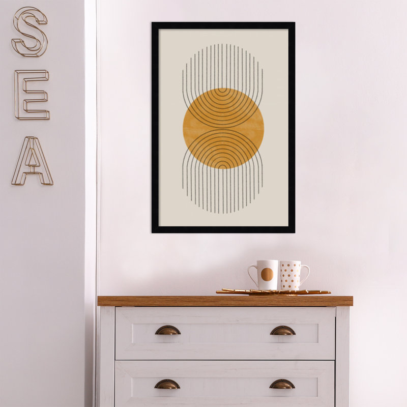 Perfect Point Yellow by The MIUUS STUDIO, 25" H x 17" W x 1" D, Black Framed