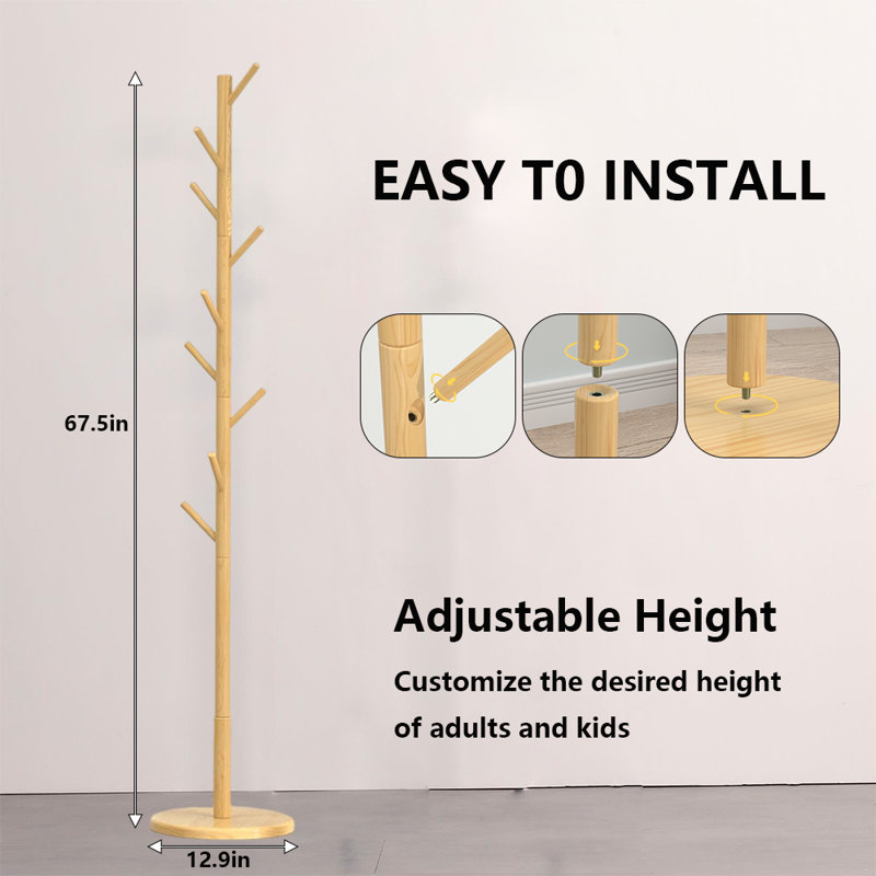 Coat Rack For Entryway, Hallway, Living Room, Bedroom, Natural