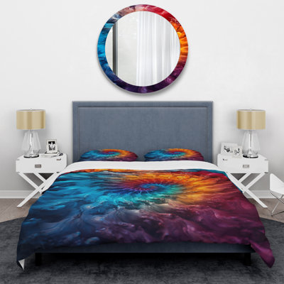 Ensemble de housse de couette Colorful Space Fractal Spiral IV - Abstract Fractal