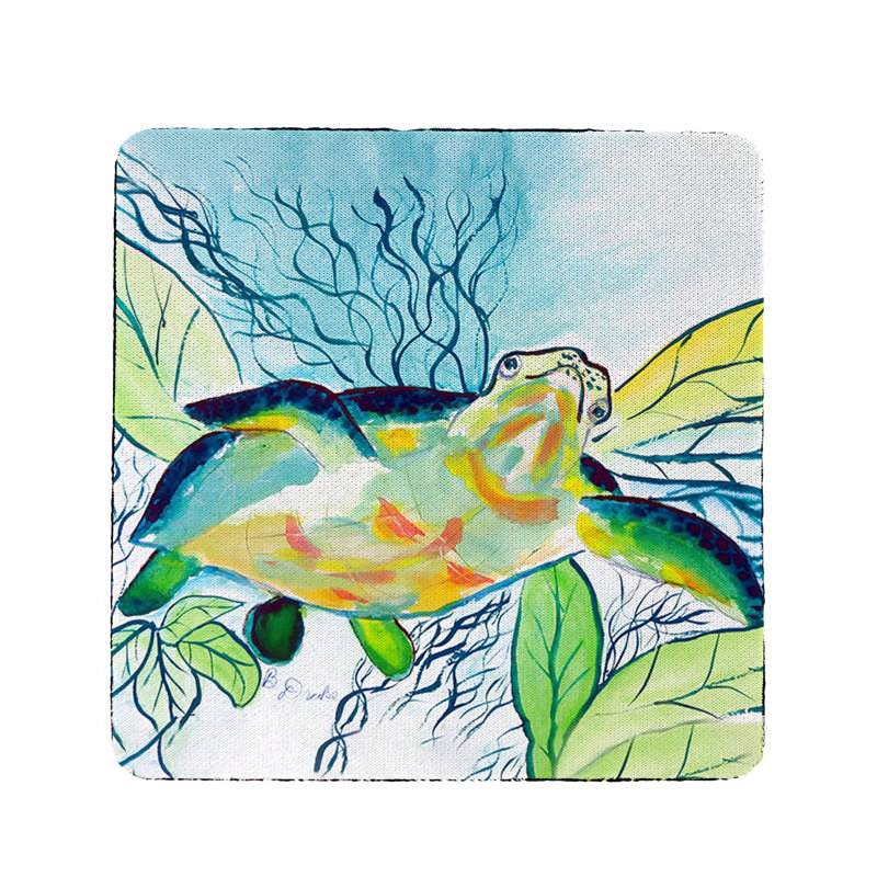 Sous-verre souriant de tortue de mer