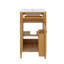 Petit meuble-lavabo de 20 po avec lavabo, lavabo autoportant doux avec porte à fermeture, tiroir inclinable et tablette réglable, poignées en bois