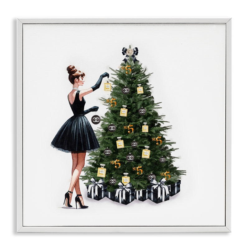 Arbre de Noël tendance, estampe numérique par Amanda Greenwood, Estampe numérique encadrée blanc bord de mer