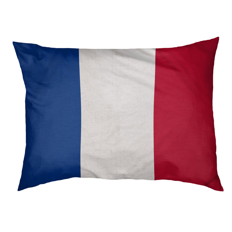 Coussin Louisville, Moyen (l 40 po x P 30 po x H 6,5 po), Bleu / blanc / rouge