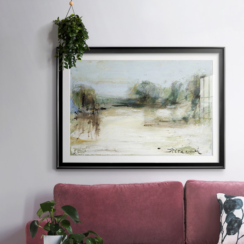 Wintery Horizon III, impression encadrée avec biseau mat et verre, Noir, H 27 po x l 39 po x P 1,5 po