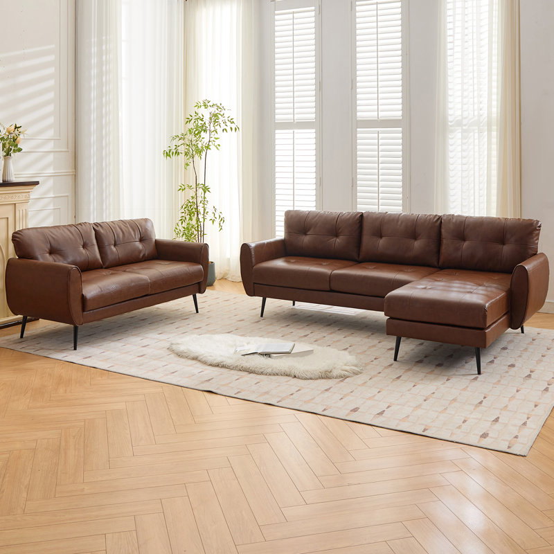 3 - Piece Living Room Set, Brown