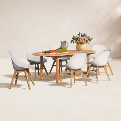 Anautica 79" Teak Patio Dining Set
