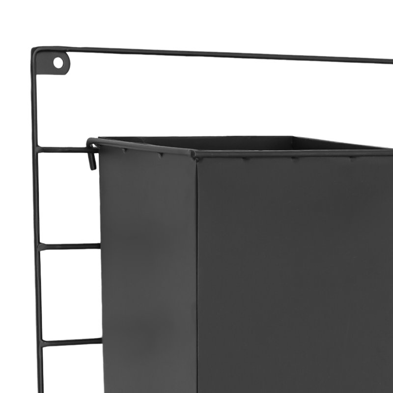 19.69" Wall Pot Planter with 3 Pots, Black
