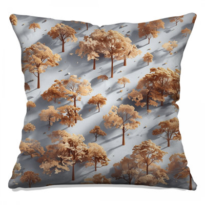Autumn Forest Landscape Double Sided Throw Pillows
