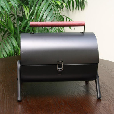 Barbecue en acier au carbone avec poignée en bois Gibson Home Delwin