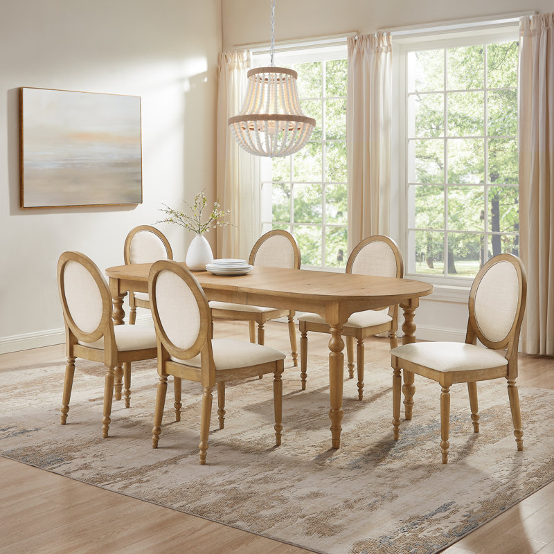 Jahmi 7-piece Dining Set For 6, 7 Pieces: Table, 6 Chairs