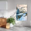 «Golden Blue Flow», reproduction d'art contemporain délicat et abstrait-131390364