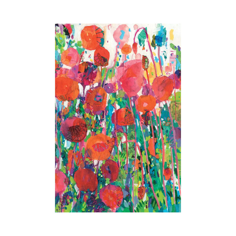 Vivid Poppy Collage II by Tara Funk Grim - Gallery-Wrapped Canvas Giclée on Canvas, Canvas, 20.32 cm H x 30.48 cm W