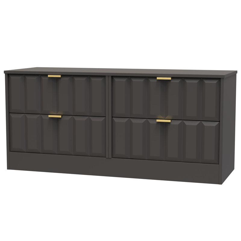 115 cm W Chest of 4 Drawers, Graphite