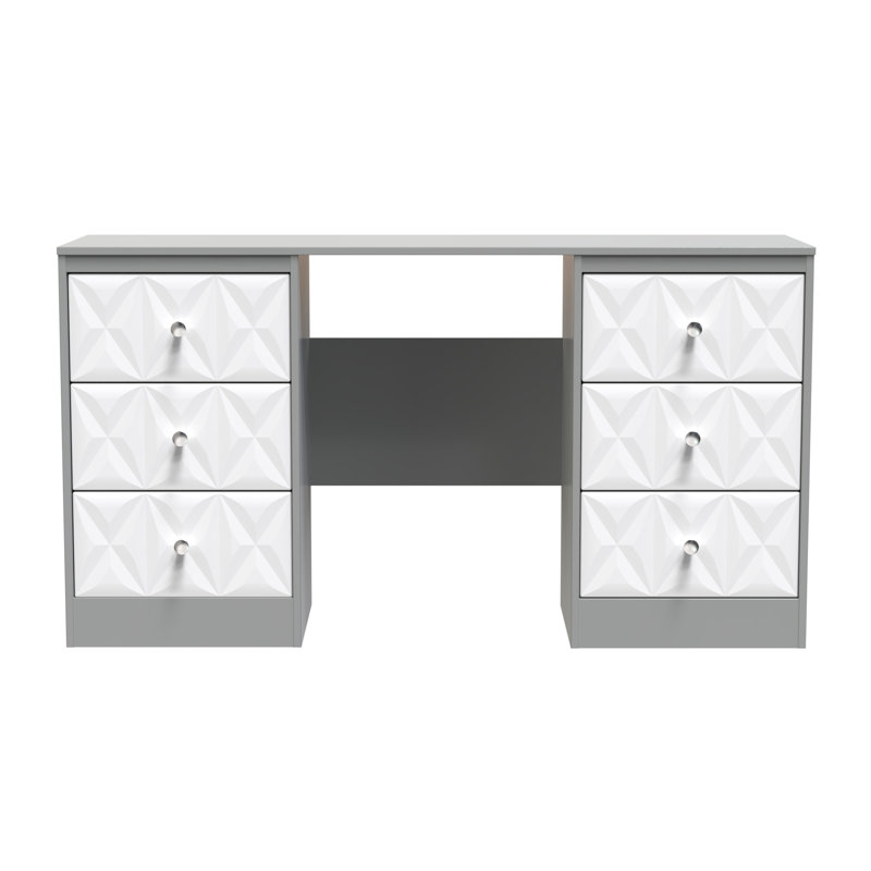 Ceinwen Dressing Table, White Matt/Dusk Grey