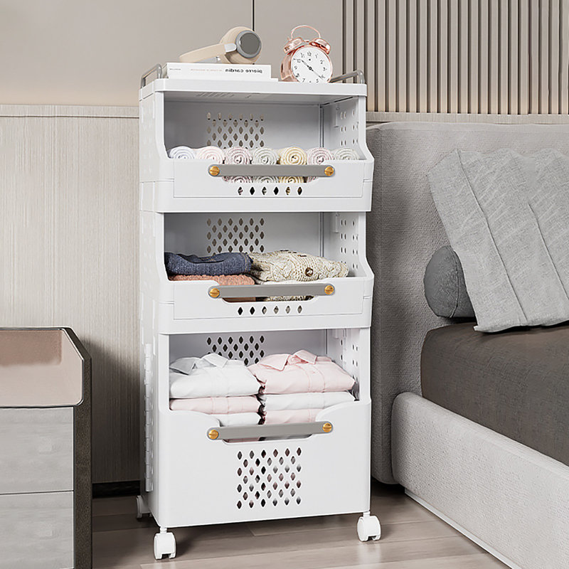 3-Tier Foldable Laundry Basket, Laundry Basket With Wheels