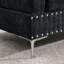 Canapé modulaire 102 po à 3 places (bleu marine) - Méridienne réversible, repose-pieds avec rangement, pieds en métal et clous en cuivre, avec 2 coussins blancs (l 102 po x P 76 po x H 35 po)-433087335