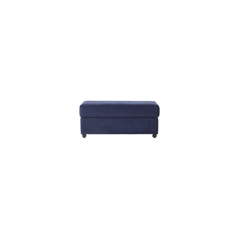 Jahyr Upholstered Ottoman, Cameo Navy Polyester Blend